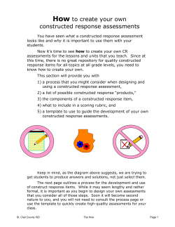 How to create your own constructed response assessments