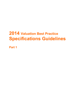 2014 Specifications Guidelines Valuation Best Practice