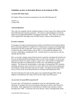 Guidelines on how to determine Return on Investment in PKI