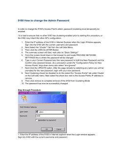 9160 How to change the Admin Password
