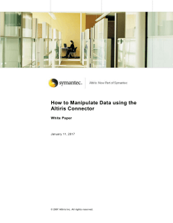 How to Manipulate Data using the Altiris Connector White Paper