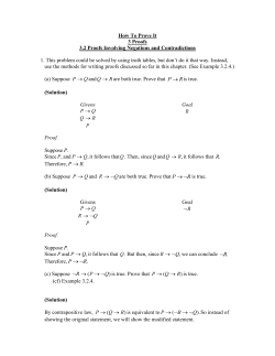 How To Prove It 3 Proofs 3.2 Proofs Involving Negations and Contradictions