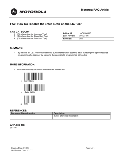 Motorola FAQ Article  CRM CATEGORY: