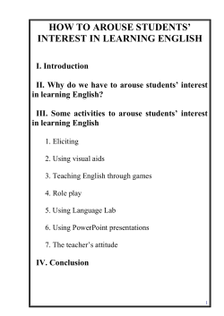 HOW TO AROUSE STUDENTS’ INTEREST IN LEARNING ENGLISH