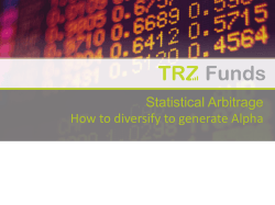 Statistical Arbitrage How to diversify to generate Alpha
