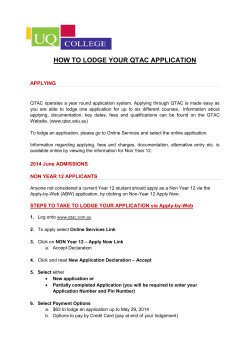 HOW TO LODGE YOUR QTAC APPLICATION APPLYING