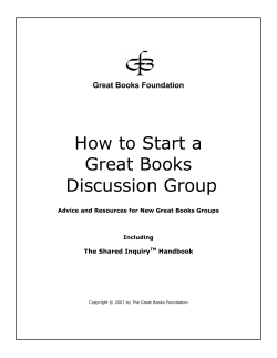 How to Start a Great Books Discussion Group Great Books Foundation