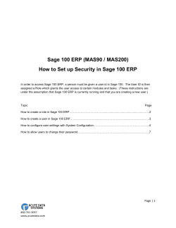 Sage 100 ERP (MAS90 / MAS200)