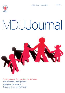 MDUJournal Treating under-18s — tackling the dilemmas How to handle violent patients