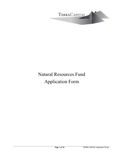 Natural Resources Fund Application Form TERRA CAPITAL Application Email