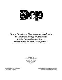 How to Complete a Plan Approval Application an Air Contamination Source