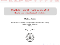 MATLAB Tutorial – CCN Course 2012 Malte J. Rasch July 17, 2012
