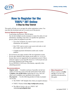 How to Register for the TOEFL iBT Online