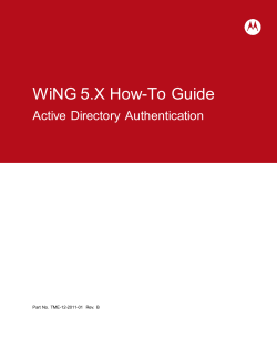 WiNG 5.X How-To Guide  Active  Directory  Authentication