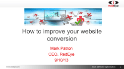 How to improve your website conversion Mark Patron CEO, RedEye