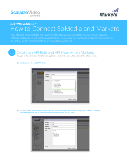 How to Connect SoMedia and Marketo GETTING STARTED 1