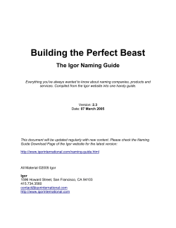 Building the Perfect Beast  The Igor Naming Guide