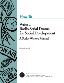 How To Write a Radio Serial Drama for Social Development