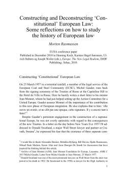 Constructing and Deconstructing ‘Con- stitutional’ European Law: the history of European law