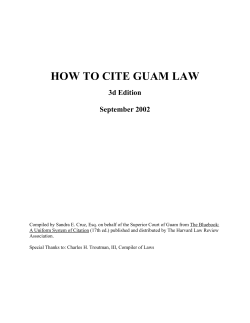 HOW TO CITE GUAM LAW 3d Edition  September 2002