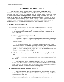 What Faith Is and How to Obtain It