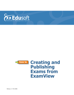 Creating and Publishing Exams from ExamView