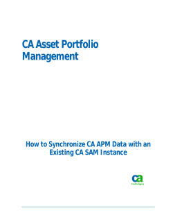 CA Asset Portfolio Management How to Synchronize CA APM Data with an
