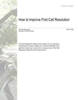How to Improve First Call Resolution White Paper