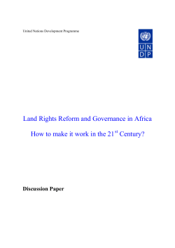 Land Rights Reform and Governance in Africa Century?