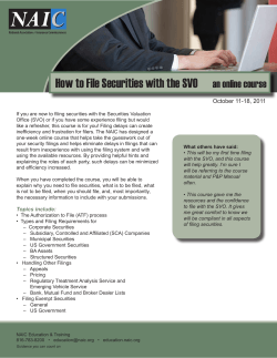 How to File Securities with the SVO  an online course