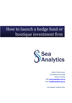 How to launch a hedge fund or boutique investment firm