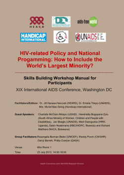 HIV-related Policy and National Progamming: How to Include the World’s Largest Minority?