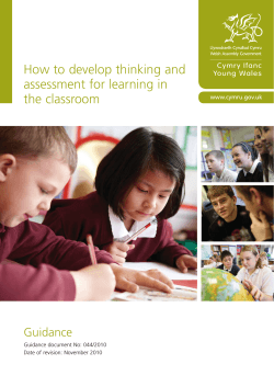 How to develop thinking and assessment for learning in the classroom Guidance