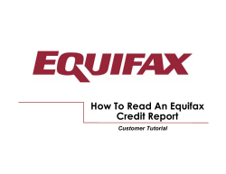 How To Read An Equifax Credit Report Customer Tutorial