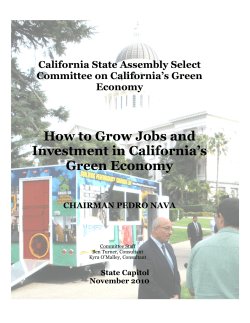 How to Grow Jobs and Investment in California’s Green Economy