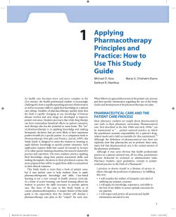 1 Applying Pharmacotherapy Principles and