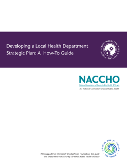 Developing a Local Health Department Strategic Plan: A  How-To Guide