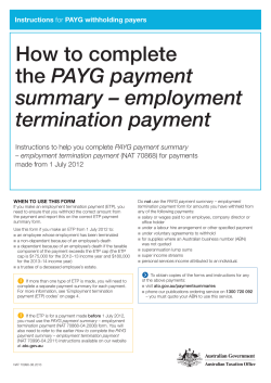 How to complete PAYG payment summary – employment termination payment