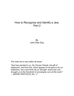 How to Recognize and Identify a Jew, Part 2 By