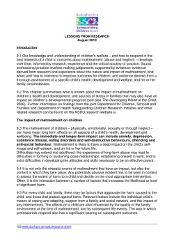 9.1 Our knowledge and understanding of children’s welfare – and... best interests of a child to concerns about maltreatment (abuse... Introduction
