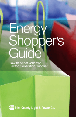 Energy Shopper’s Guide How to select your own