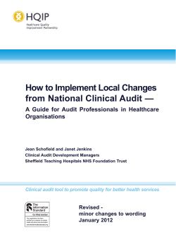How to Implement Local Changes from National Clinical Audit — Organisations