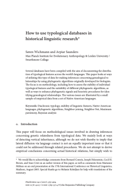 How to use typological databases in historical linguistic research*