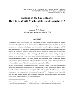 Banking at the Cross Roads: Arnoud W.A. Boot