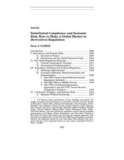 Substituted Compliance and Systemic Derivatives Regulation Article