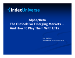Alpha/Beta The Outlook For Emerging Markets … Live Webinar