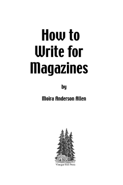How to Write for Magazines by