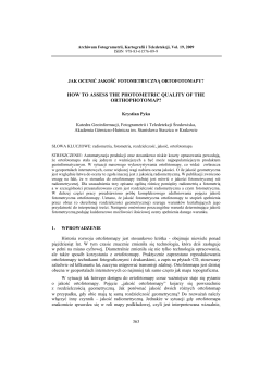 HOW TO ASSESS THE PHOTOMETRIC QUALITY OF THE ORTHOPHOTOMAP?