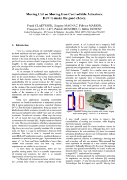Moving Coil or Moving Iron Controllable Actuators: