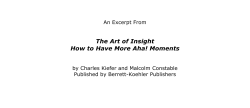 The Art of Insight How to Have More Aha! Moments